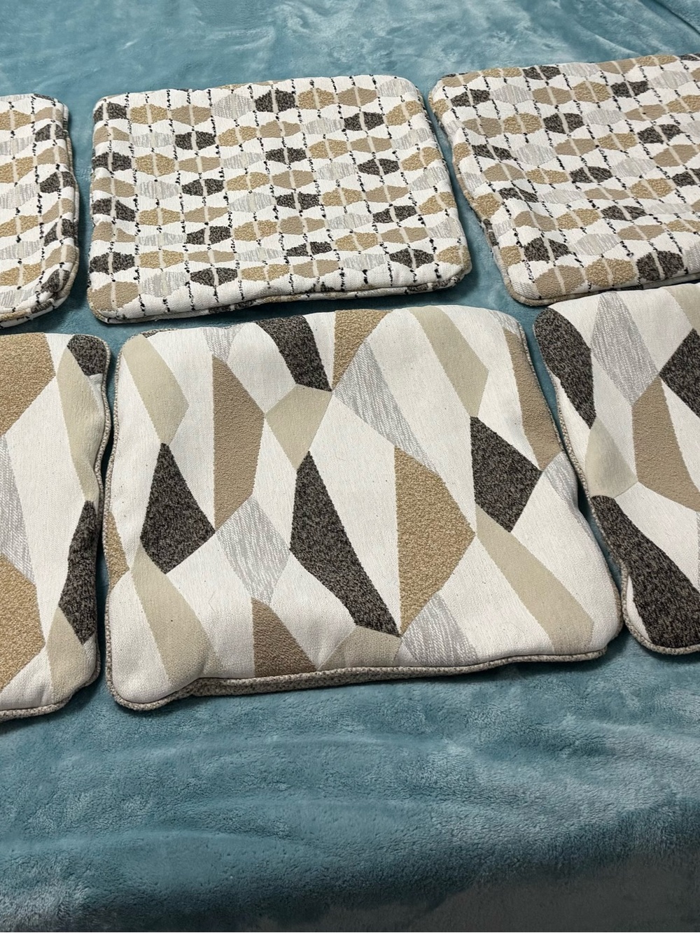 Neutral Geometric Accent Pillow Covers - Taupe, Cream & Gray (6 Pack)